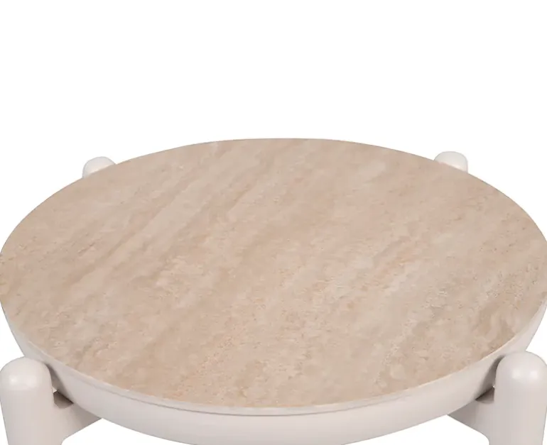 Akita Sofabord Ø57 cm - Gråhvid