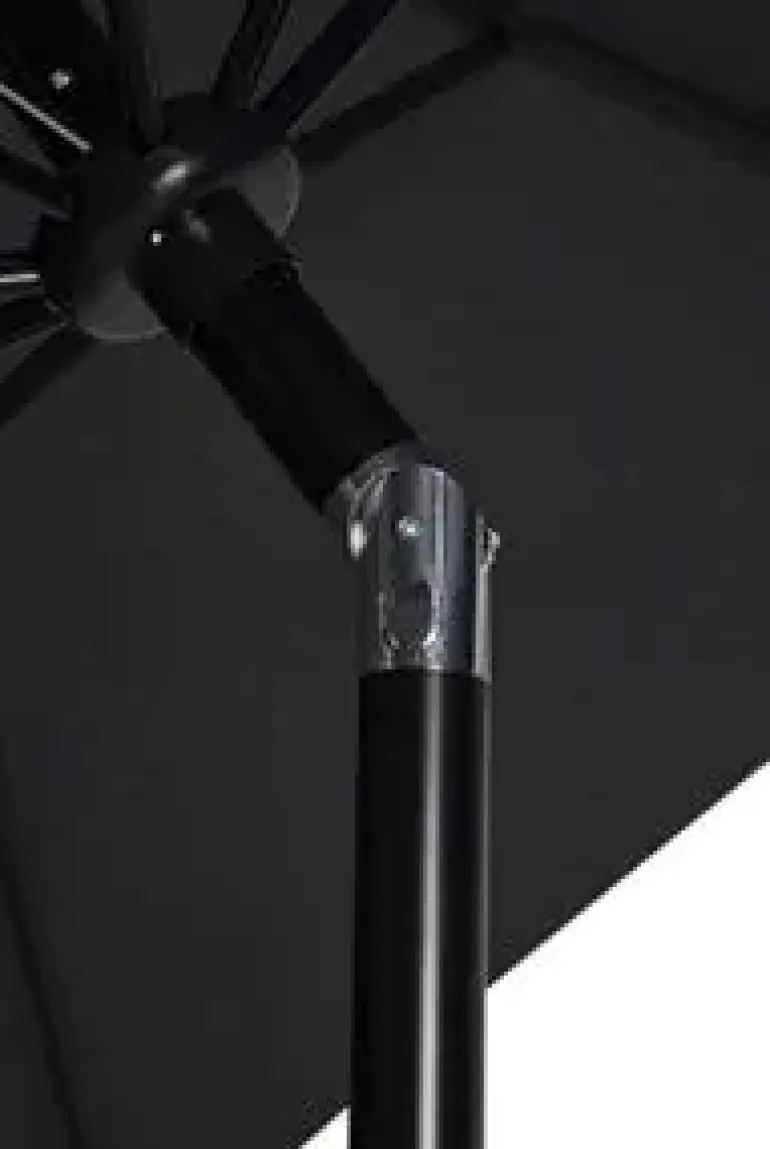 Alu Markedsparasol Ø300 med tilt og krank - Sort