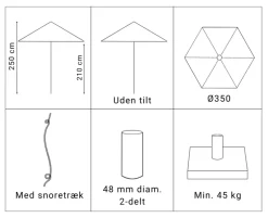 Alu Parasol Ø350 cm - Sand