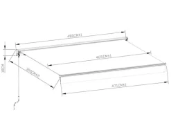 Ask markise – semikassette manuel – 4,8 x 3 meter – Grå