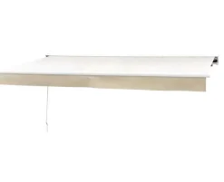 Ask markise – semikassette manuel – 3,5 x 3 meter – Hvid/Beige