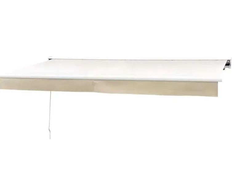 Ask markise – semikassette manuel – 3,5 x 3 meter – Hvid/Beige