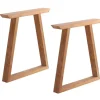 Bordben i Teak m/Trapez ben - 2 stk