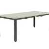 Boston Gine Havemøbelsæt med udtræksbord - 90x200/280 cm - Lys Grå / Sort