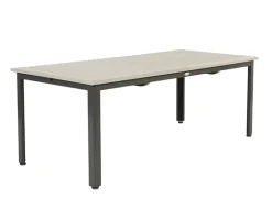 Boston Gine Havemøbelsæt med udtræksbord - 90x200/280 cm - Lys Grå / Sort