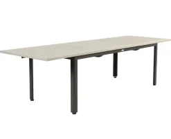 Boston Gine Havemøbelsæt med udtræksbord - 90x200/280 cm - Lys Grå / Sort