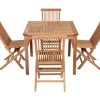 Bremen Kiel Havemøbelsæt 90x90 med 4 stole - Kerne Teak