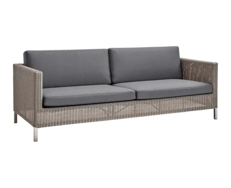Cane-line Connect 3-personers Sofa - Taupe - inkl. Grå hyndesæt - DEMO