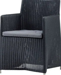 Cane-Line Diamond stol m/hynde - Graphite/Grey