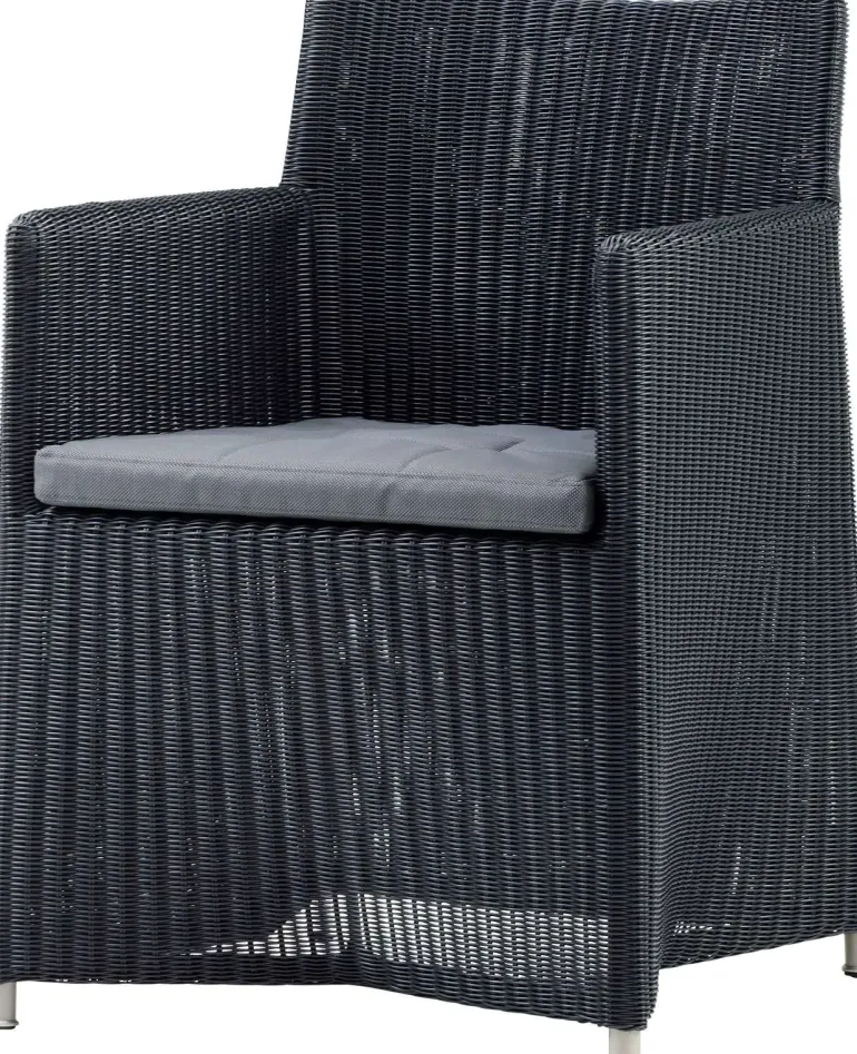 Cane-Line Diamond stol m/hynde - Graphite/Grey