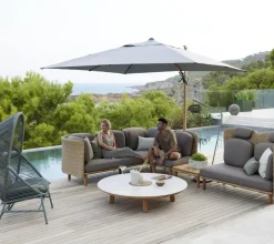 Cane-line Hyde Hængeparasol 3x3 meter - Trælook / Antracit