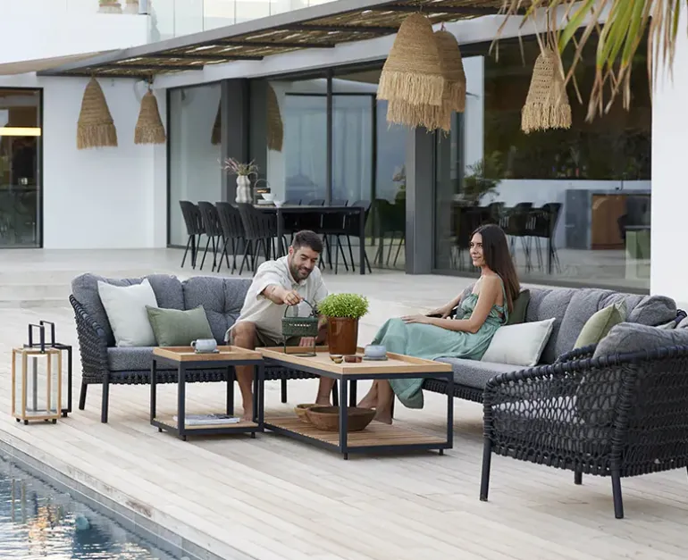 Cane-line Ocean Large 3-pers. sofa inkl. hynder - Dark Grey