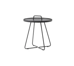 Cane-line On the move sidebord lille sort Ø44x54 cm