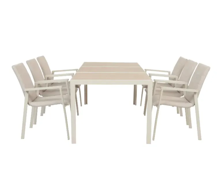 Ceramico Celia Havemøbelsæt - 90x195 cm - Gråhvid/Beige