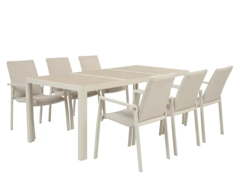 Ceramico Celia Havemøbelsæt - 90x195 cm - Gråhvid/Beige