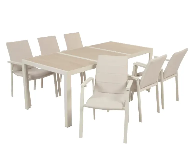 Ceramico Celia Havemøbelsæt - 90x195 cm - Gråhvid/Beige