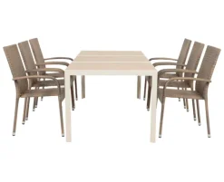 Ceramico Gine Havemøbelsæt - 90x195 cm - Gråhvid/Dusty