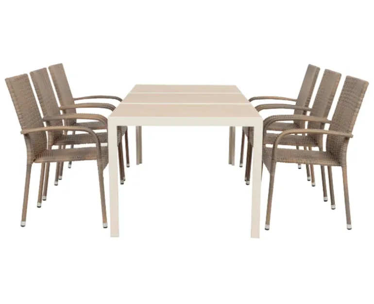 Ceramico Gine Havemøbelsæt - 90x195 cm - Gråhvid/Dusty