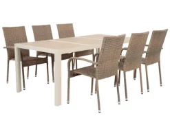 Ceramico Gine Havemøbelsæt - 90x195 cm - Gråhvid/Dusty
