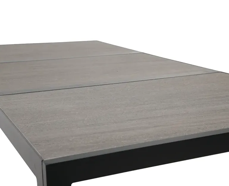 Ceramico Gine Havemøbelsæt m/ 6 stole - 90x195 cm - Grå / Sort