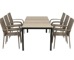 Ceramico Gine Havemøbelsæt - 90x195 cm - Sort/Beige
