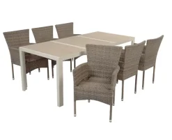 Ceramico Saba Havemøbelsæt - 90x195 cm - Gråhvid/Dusty