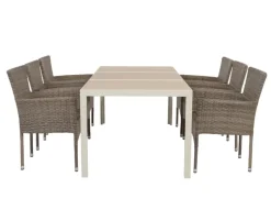 Ceramico Saba Havemøbelsæt - 90x195 cm - Gråhvid/Dusty