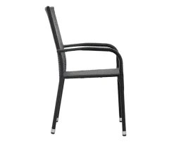 Chanita Gine Havemøbelsæt 90x150 med 4 stole - Sort