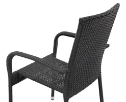 Chanita Gine Havemøbelsæt 90x150 med 4 stole - Sort