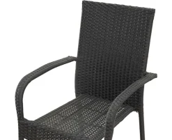 Chanita Gine Havemøbelsæt 90x150 med 4 stole - Sort