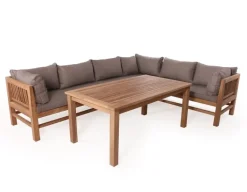 Colorado EASY DRY Teak MEGA-Diningsæt 86x160 - Sand