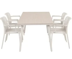 Dagmar Sonja Havemøbelsæt til 4 personer - 90x160 cm - Gråhvid