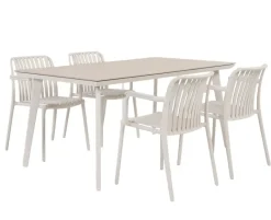 Dagmar Sonja Havemøbelsæt til 4 personer - 90x160 cm - Gråhvid