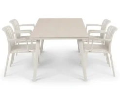 Dagmar Sonja Havemøbelsæt til 4 personer - 90x160 cm - Gråhvid