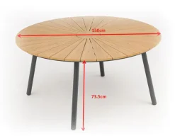 DaneLine Adam Havebord - Nonwood - Ø150 cm - Grå