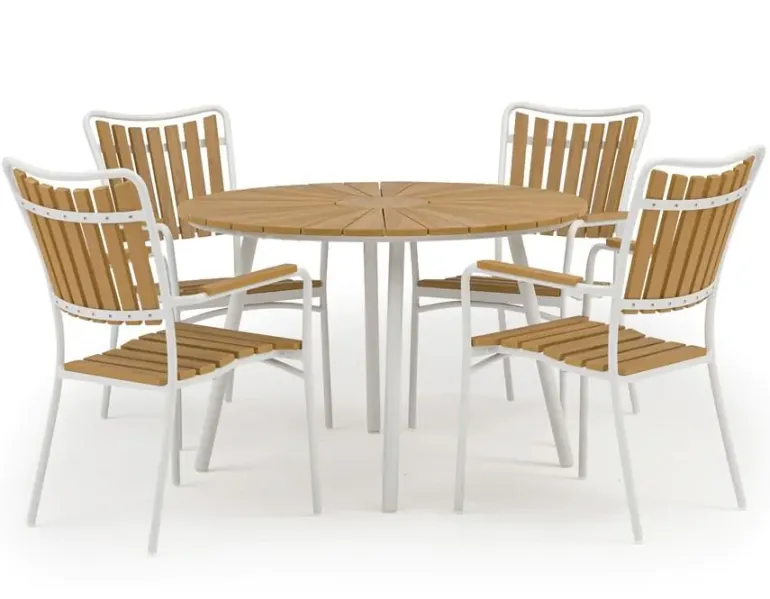 DaneLine Adam Havebord - Nonwood - Ø110 cm - Hvid