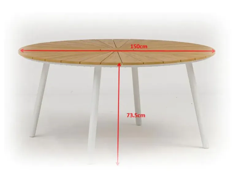 DaneLine Adam Havebord - Nonwood - Ø150 cm - Hvid