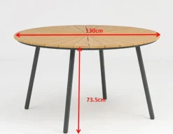 DaneLine Adam Havebord - Nonwood - Ø130 cm - Grå