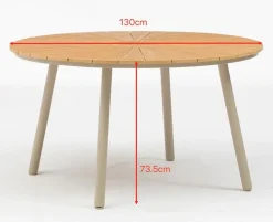 DaneLine Adam Havebord - Nonwood - Ø130 cm - Latte