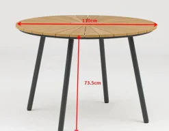 DaneLine Adam Havebord - Nonwood - Ø110 cm - Grå