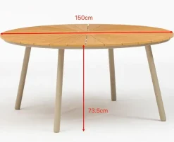 DaneLine Adam Havebord - Nonwood - Ø150 cm - Latte