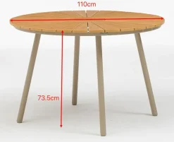 DaneLine Adam Havebord - Nonwood - Ø110 cm - Latte