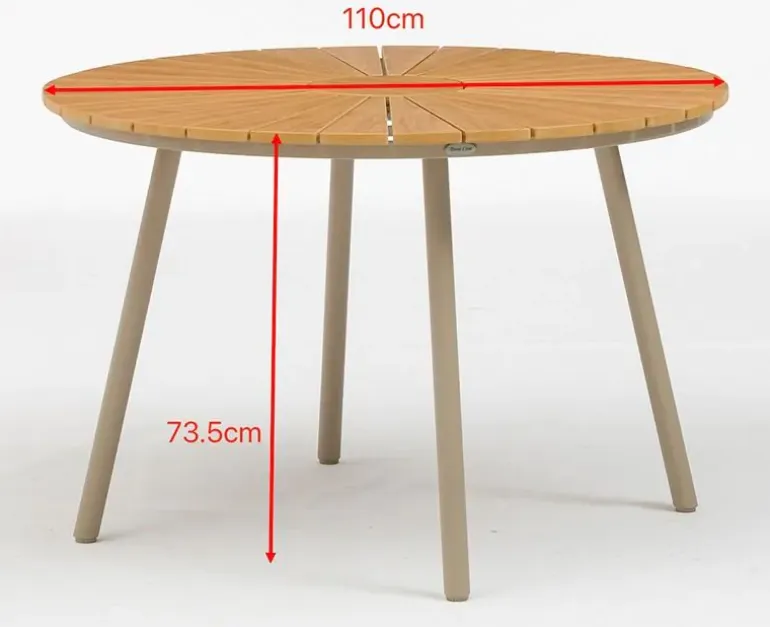 DaneLine Adam Havebord - Nonwood - Ø110 cm - Latte