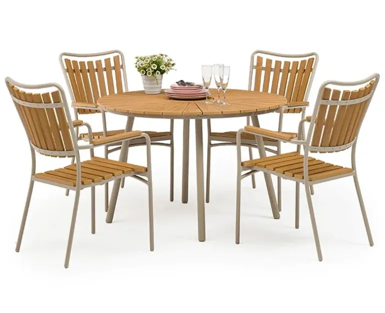 DaneLine Adam Havebord - Nonwood - Ø110 cm - Latte