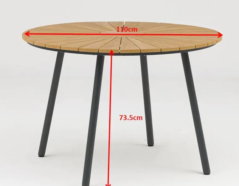 DaneLine Adam Nonwood Havemøbelsæt Ø110 cm - Grå