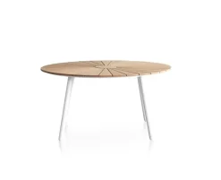 DaneLine Eva Havebord Ø130 cm - Kerneteak / Hvid