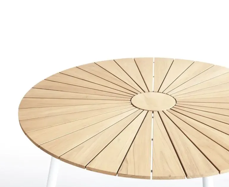 DaneLine Eva Havebord Ø150 cm - Kerneteak / Hvid
