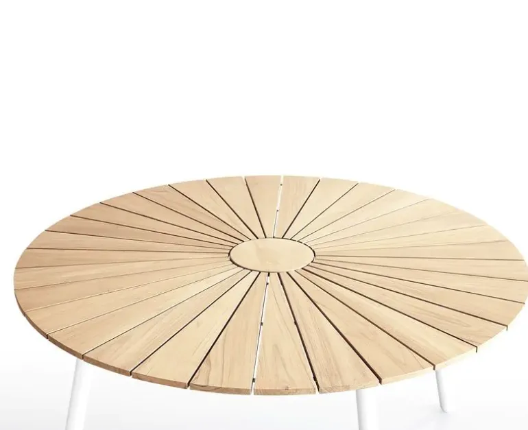 DaneLine Eva Havebord Ø150 cm - Kerneteak / Hvid