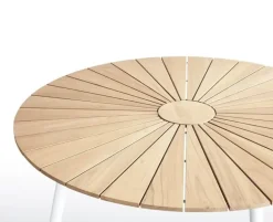 DaneLine Eva Havebord Ø110 cm - Kerneteak / Hvid