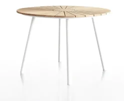 DaneLine Eva Havebord Ø110 cm - Kerneteak / Hvid
